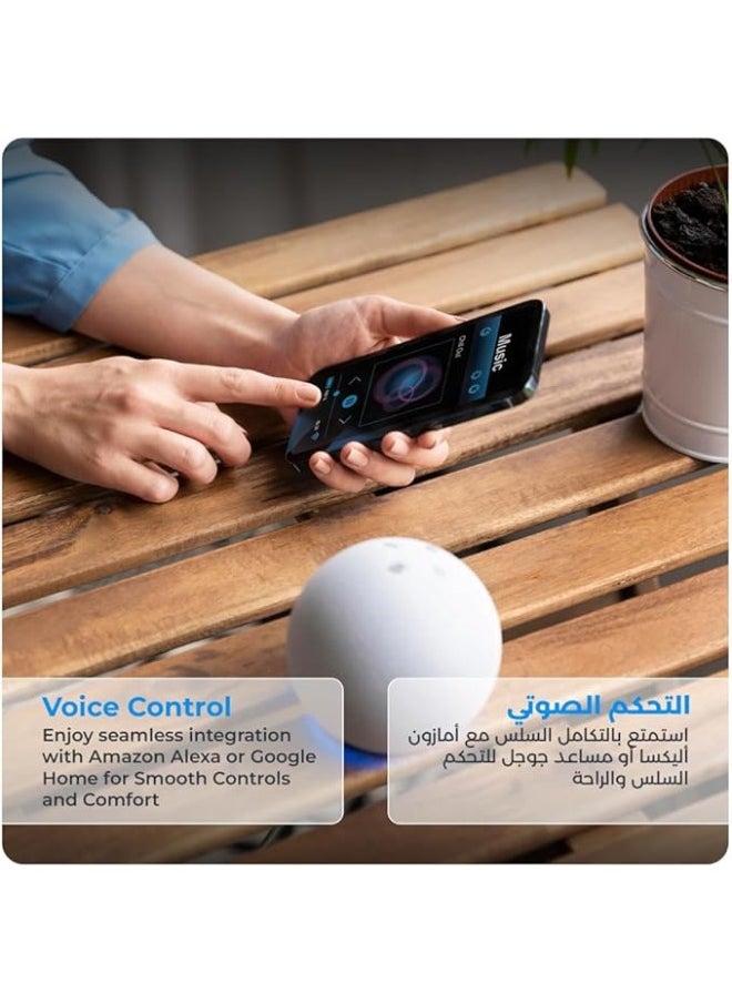 لوميف - توصيلة كهربائية ذكية من لوميف تعمل بالواي فاي مع حماية من التيار الزائد، شحن سريع 30 واط، مزودة بمنفذي USB ومنفذ Type-C، مع كابل بطول 1.5 متر – متوافقة مع أليكسا ومساعد جوجل، بدون الحاجة إلى وحدة تحكم إضافية، تصميم مدمج مثالي للمنزل والمكتب وتوفير الطاقة. - Image 1