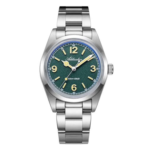 ADDIESDIVE Mens Dress Watches Easy to Read Dial VH Sweep Second K1 Bubble Glass 100 M Waterproof Simple Male Watch - Image 1