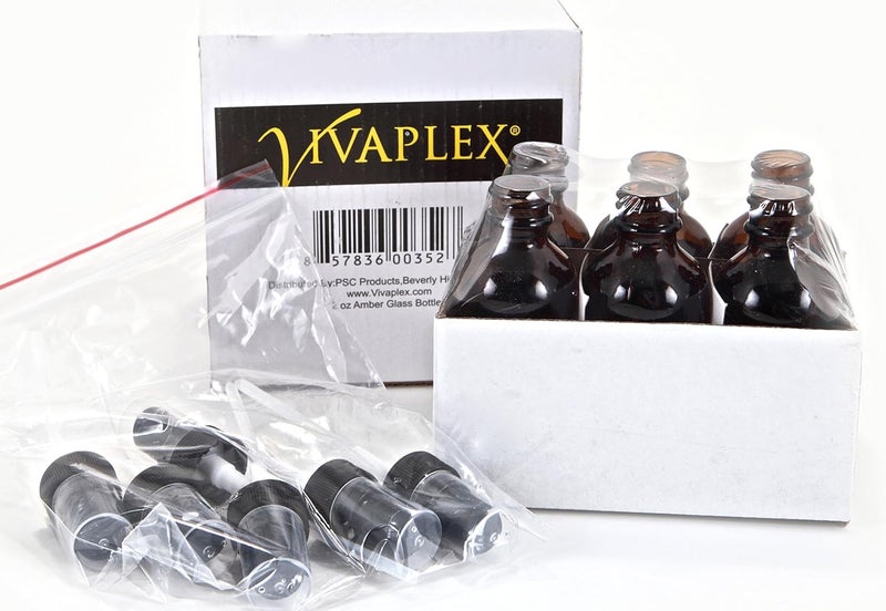 Vivaplex زجاجات فيفابلكس 6 أمبر سعة 2 أونصة مع بخاخات رذاذ دقيقة سوداء - Image 3