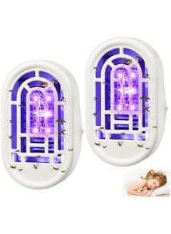 Bug Zapper Indoor Plug in Mosquito Killer Trap Zapper, 2 Pack Electric Portable Home Flying Insects Trap Zapper with UV Purple Lights Pest Attractant Lamp