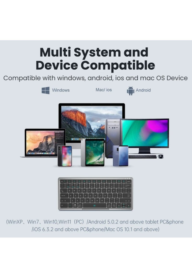 MOCOM - Tablet Keyboard with Case, Portable Detachable Case with Keyboard for Win XP Win7 Win10 Win11 for Android for OS X, Multifunctional Tablet Case for Laptop Tablet Phone - Image 1