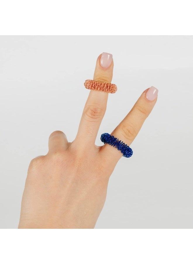 Kintex Acupressure Rings Pack of 10-3 Colours Finger Massage Rings Acupressure Stress Relief Relaxation - Image 2