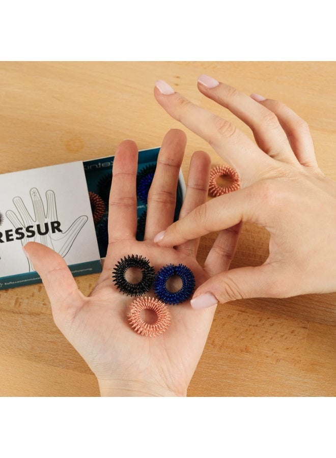 Kintex Acupressure Rings Pack of 10-3 Colours Finger Massage Rings Acupressure Stress Relief Relaxation - Image 4