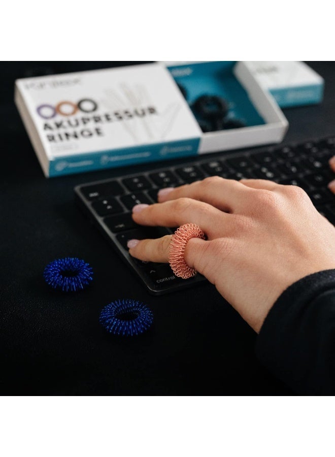 Kintex Acupressure Rings Pack of 10-3 Colours Finger Massage Rings Acupressure Stress Relief Relaxation - Image 3