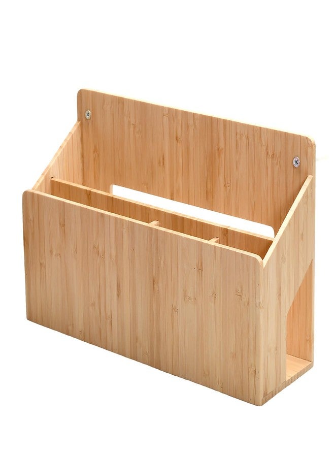 MobileVision Bamboo Wall Mounted Kitchen Organizer & Holder for Foil, Wax Paper, Plastic Wrap, Parchment Paper, Bags and More, Mounting Hardware Included - Image 4