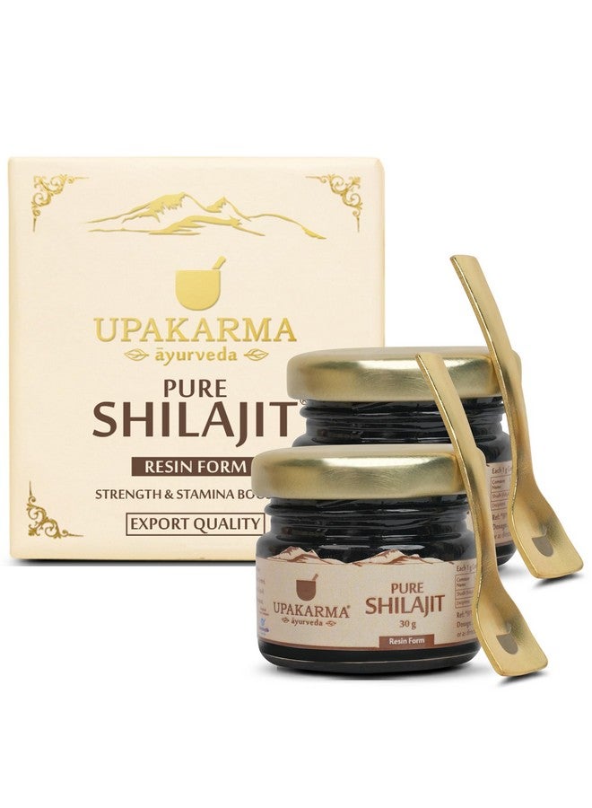 UPAKARMA Pure Shilajit Resin 30g | 300mg/serving | Extensive Global Sourcing | Boosts Stamina & Strength | Lab-Tested Purity | 100 Servings | Pack of 2 - Image 1