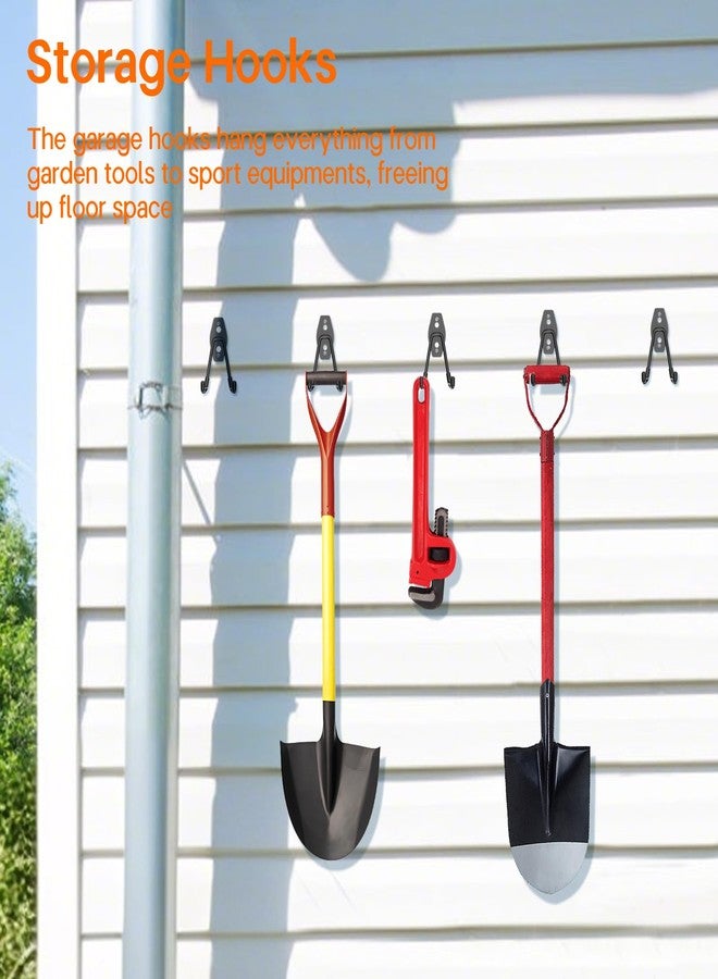 إنودا خطافات مرآب ENUODA شديدة التحمل، عبوة من قطعتين، خطافات تخزين مرآب، خطاف حائطي متعدد الاستخدامات لتعليق أدوات الحديقة، وأدوات الطاقة، والدراجات، والمجارف، والمكانس، والسلم، والأشياء السائبة - Image 3