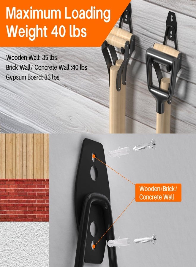 إنودا خطافات مرآب ENUODA شديدة التحمل، عبوة من قطعتين، خطافات تخزين مرآب، خطاف حائطي متعدد الاستخدامات لتعليق أدوات الحديقة، وأدوات الطاقة، والدراجات، والمجارف، والمكانس، والسلم، والأشياء السائبة - Image 4