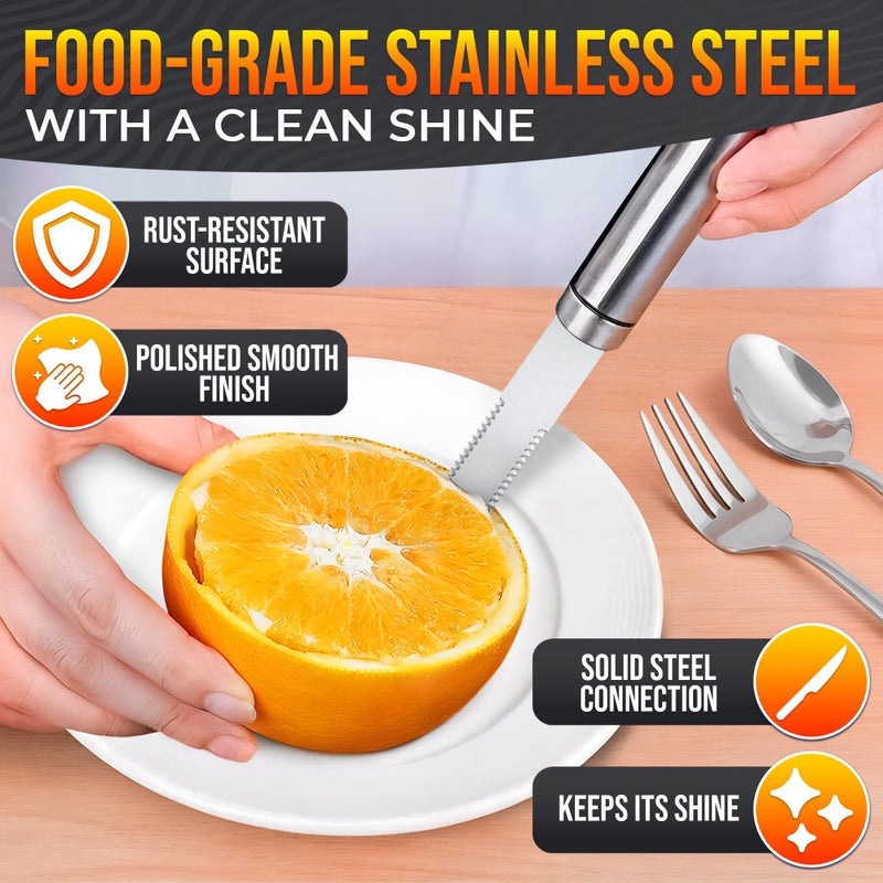 Reluen Grapefruit Knife Curved Serrated Double Blade â€“ Stainless Steel Citrus Fruit Sectioning Knife & Peeler, Ergonomic Handle, Dishwasher Safe Kitchen Tool for Grapefruits, Oranges, Lemons & Citrus Prep - Image 3
