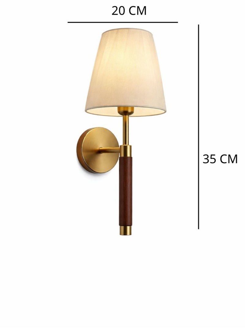 Modern GOLD wall light, length 30 cm, metal structure with luxurious wooden accents, suitable for bedrooms, entrances, and hallways - Image 5