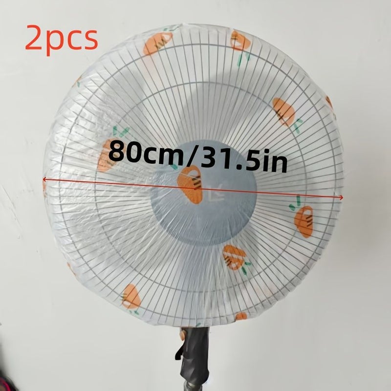 2 Pack PE Cartoon Print Full Cover Dust Protector For Wall Mounted Air Conditioner And Fan Compressed Packaging Easy To Install - Image 5