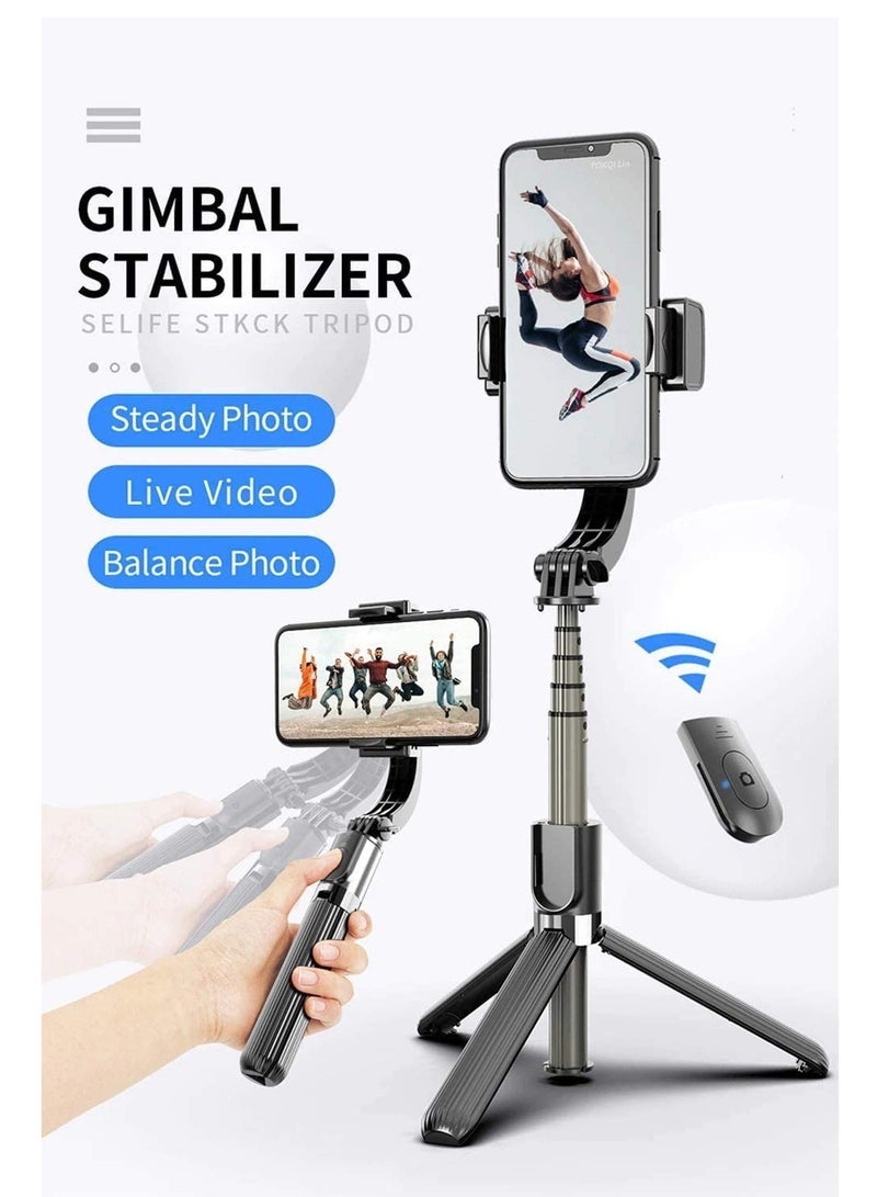 ELTRAZONE Bluetooth Handheld Gimbal Stabilizer Mobile Phone Selfie Stick Holder Adjustable Selfie Stand With tripod - Image 1