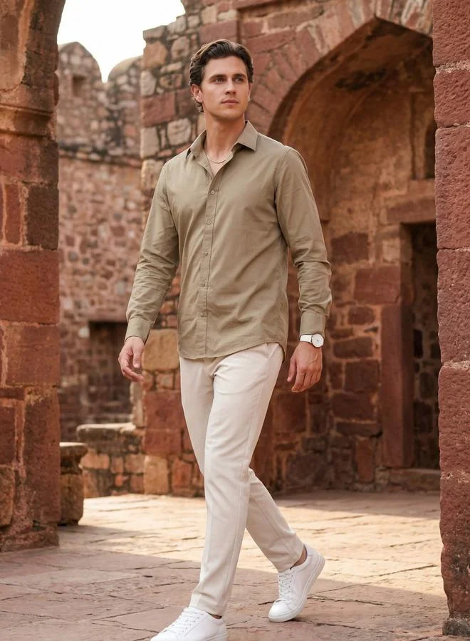 Truloom Brown Men Brown Comfort Casual Shirt for Men | Best Price UAE