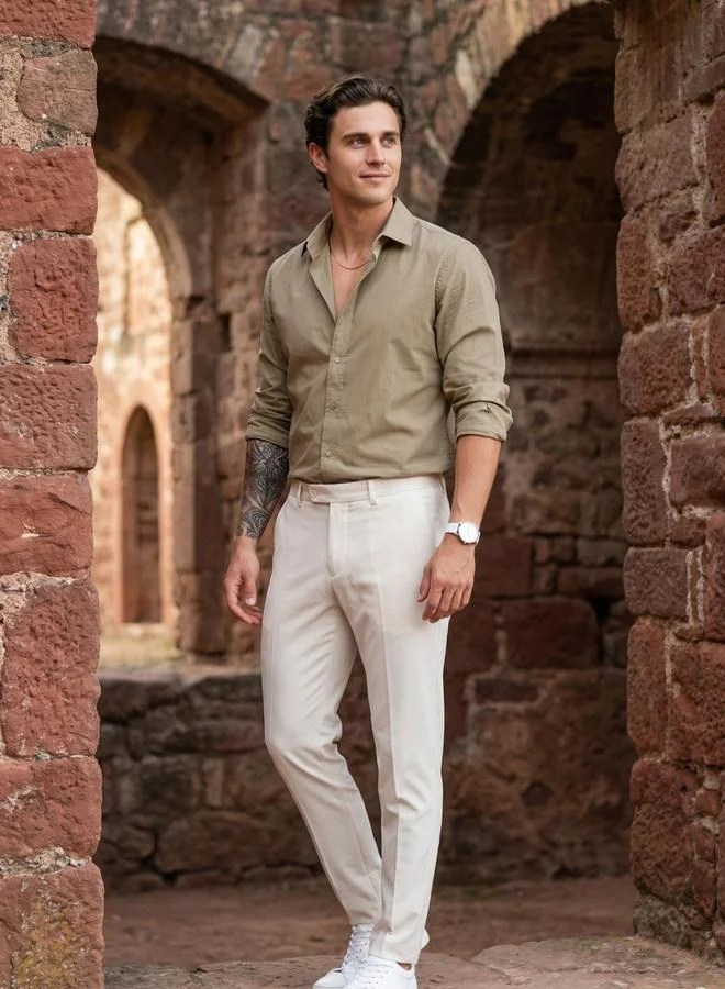 ترولوم Men Brown Comfort Casual Shirt