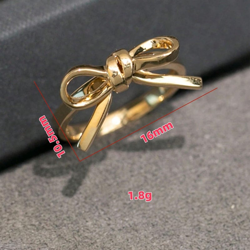 GLMOCM Bow Ring for Women Dainty Gold Bowknot Rings Pink Bow Ribbon Ring Promise Rings for Women (Silver) - Image 4