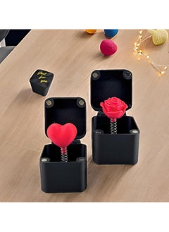 NajmStyle 2 Packs Red Roses and Red Love Heart in a Box, 3D Printed Red Roses in a Surprise Pop up Gift Box, Birthday and Valentine Classroom Students Gift  - Image 4