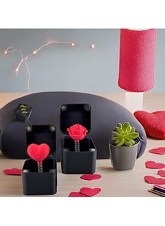 NajmStyle 2 Packs Red Roses and Red Love Heart in a Box, 3D Printed Red Roses in a Surprise Pop up Gift Box, Birthday and Valentine Classroom Students Gift  - Image 3