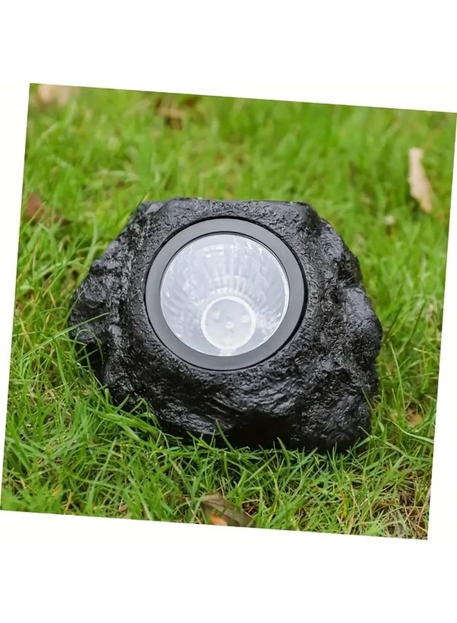 White Light Solar LED Stone Lights 2pcs For Garden Walkway Pathway Illumination - Image 2