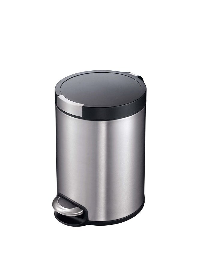 DANUBE HOME EKO 5L Artistic Step Bin – Stainless Steel Pedal Trash Can with Soft Close Lid for Kitchen, Office, Bathroom – Sleek Hygienic Waste Bin Modern Design  - Image 1