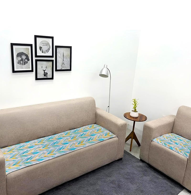 FABANE Polycotton Printed Sofa Seat Cover For 5 Seater With Heavy Antiskid BackingEasily Machine Washable Sofa Seat Runner For Couch 22 Inches X 48 Inches1 Piece 22 X 68 Inch1 Piece Gssr004 - Image 2