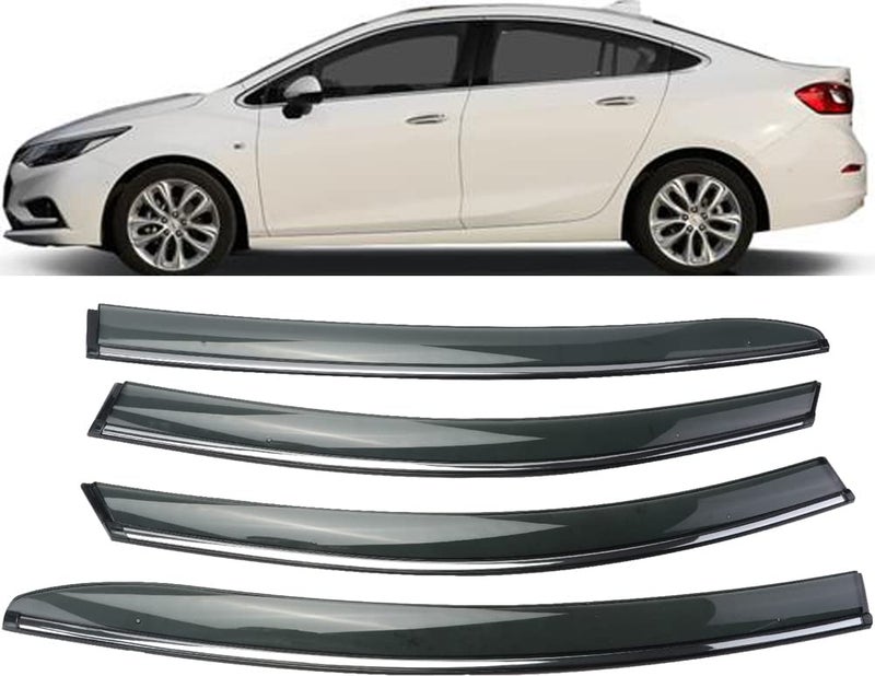 MISIOEK Rain Guards Suitable for 20172020 Chevrolet Cruze Window Visor Dark Smoke Accessories Window Deflectors Rain Guard 4 pcs