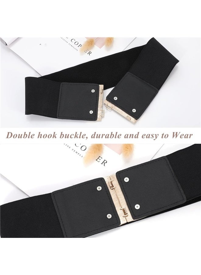 Generic 3 Pack Women Wide Elastic Waist Belt Vintage Stretchy Waistband Fashion Ladies Belts for Dresses  - Image 3