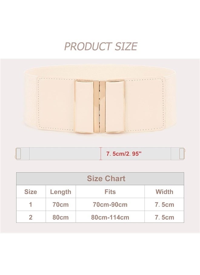 Generic 3 Pack Women Wide Elastic Waist Belt Vintage Stretchy Waistband Fashion Ladies Belts for Dresses  - Image 4