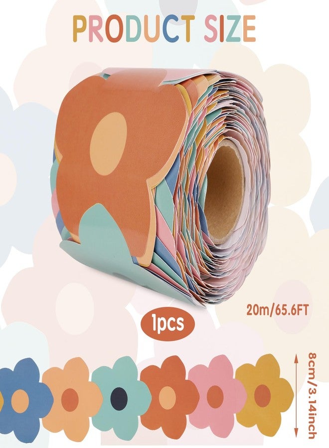 Maritown 65.6ft Flowers Bulletin Board Borders Sunflower Die-Cut Rolled Border Trim Spring Summer Bulletin Board Decorations for School Classroom Office Blackboard Walls Locker Decor (Daisy, 65.6ft) - Image 3