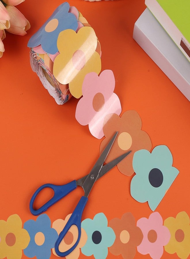 Maritown 65.6ft Flowers Bulletin Board Borders Sunflower Die-Cut Rolled Border Trim Spring Summer Bulletin Board Decorations for School Classroom Office Blackboard Walls Locker Decor (Daisy, 65.6ft) - Image 4