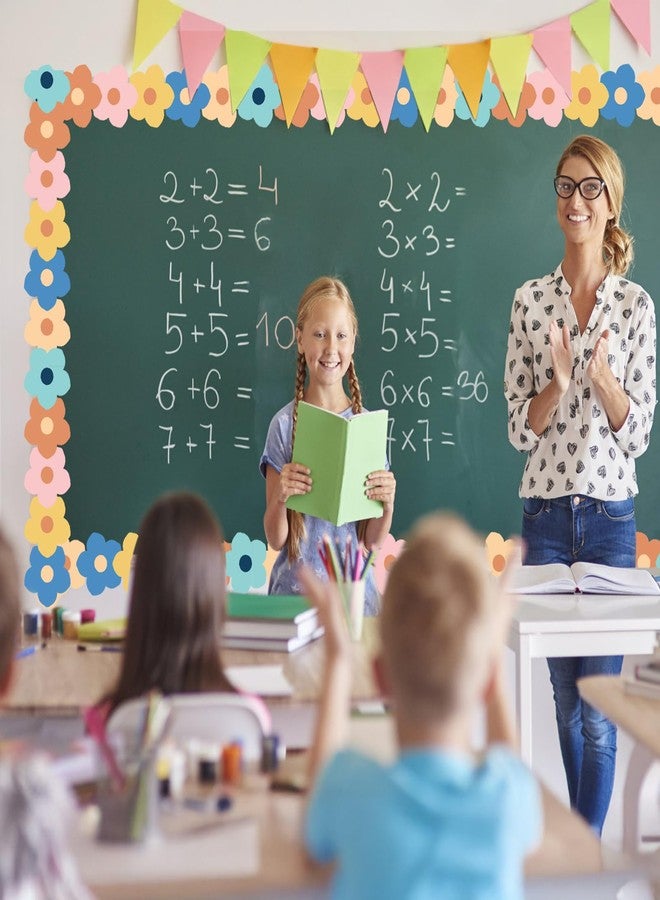 Maritown 65.6ft Flowers Bulletin Board Borders Sunflower Die-Cut Rolled Border Trim Spring Summer Bulletin Board Decorations for School Classroom Office Blackboard Walls Locker Decor (Daisy, 65.6ft) - Image 5