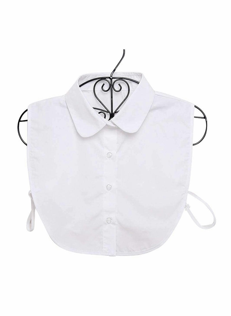 2 Pcs Elegant Fake Collar Shirts for Women Versatile Blouse for Office Casual and Party Wear Black White - Image 2