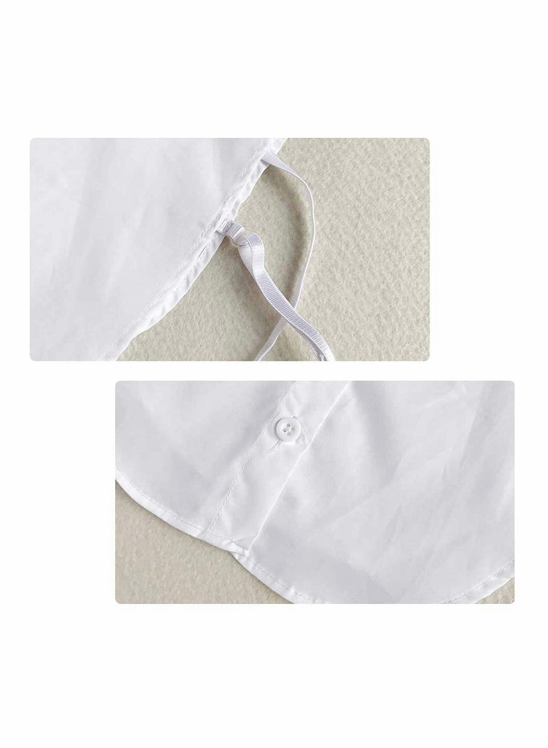 2 Pcs Elegant Fake Collar Shirts for Women Versatile Blouse for Office Casual and Party Wear Black White - Image 5