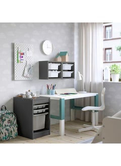 Storage combination with box/trays, grey/grey, 34x44x56 cm