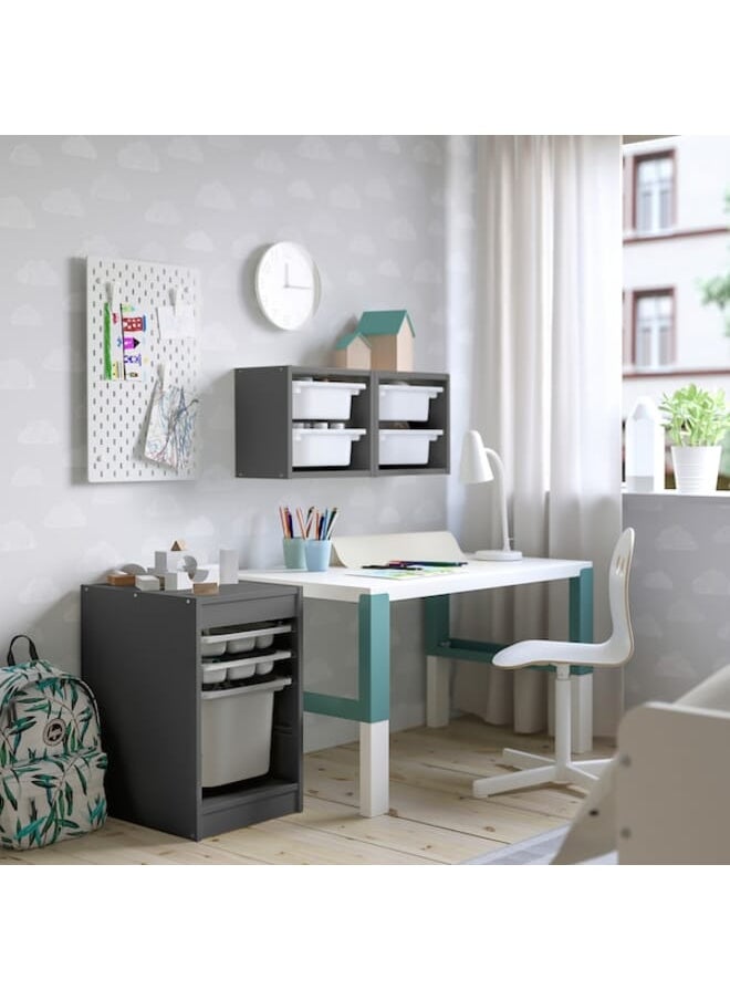 Trofast - Storage combination with box/trays, grey/grey, 34x44x56 cm - Image 1