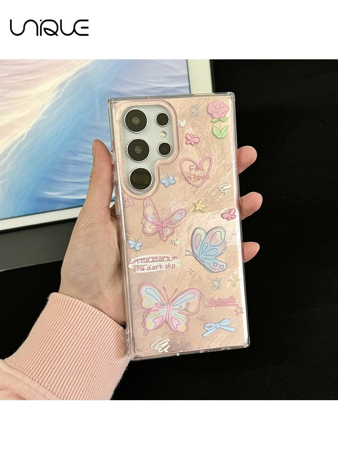 Unique Compatible for Samsung Galaxy S25 Ultra Case - Colorful Butterfly Phone Case - Butterfly Graffiti Phone Case - IMD Material Phone Case - Slim Shockproof Phone Case - Image 5