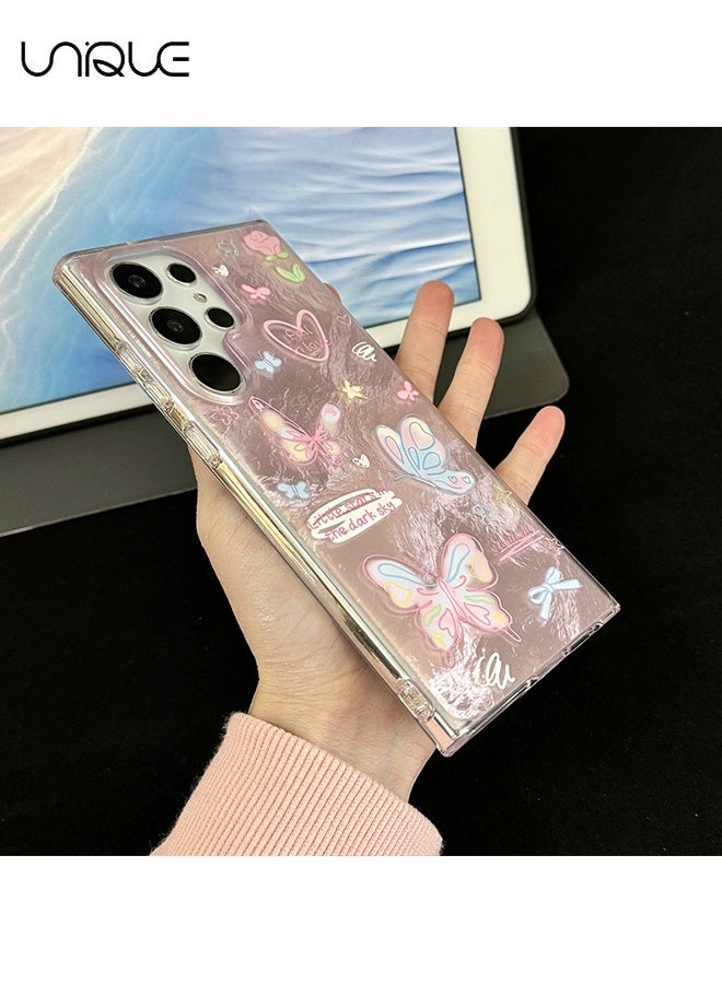 Unique Compatible for Samsung Galaxy S25 Ultra Case - Colorful Butterfly Phone Case - Butterfly Graffiti Phone Case - IMD Material Phone Case - Slim Shockproof Phone Case - Image 3