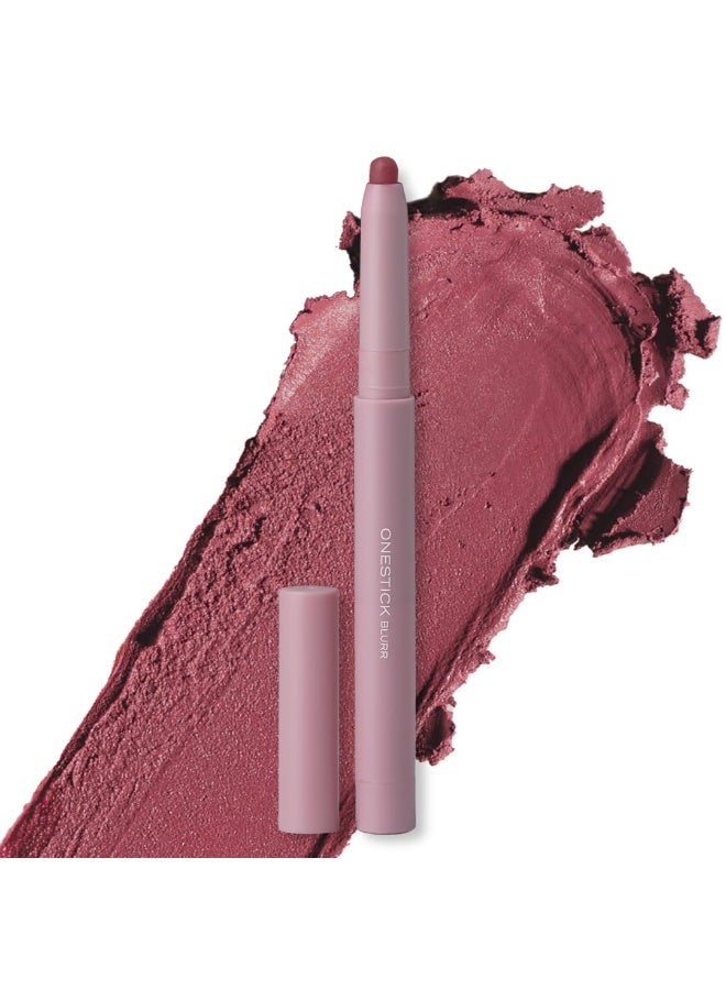Ruby's Organics OneStick Lipstick for Women- Blurr, Lip and Cheek Colour Crayon, Matte Finish, Lip Makeup- Enriched with Antioxidants and Vitamins, Chemical Free- Camellia - Image 1