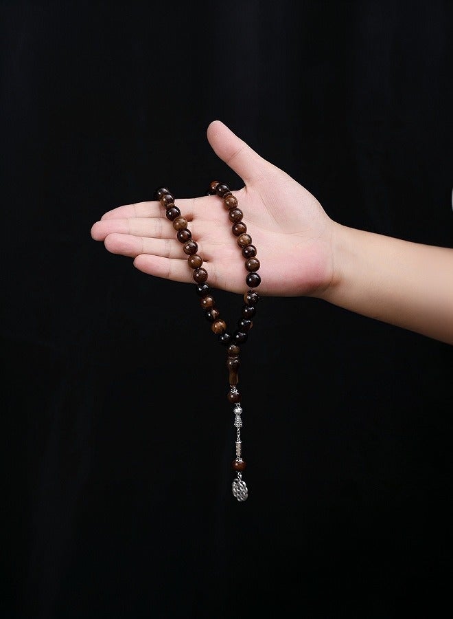 Acrylic 33-Beads Tasbih Prayer Beads - Daily Gift, No Plating, Simple Tribal Style, All-Season Islamic Worship Accessory - Image 1