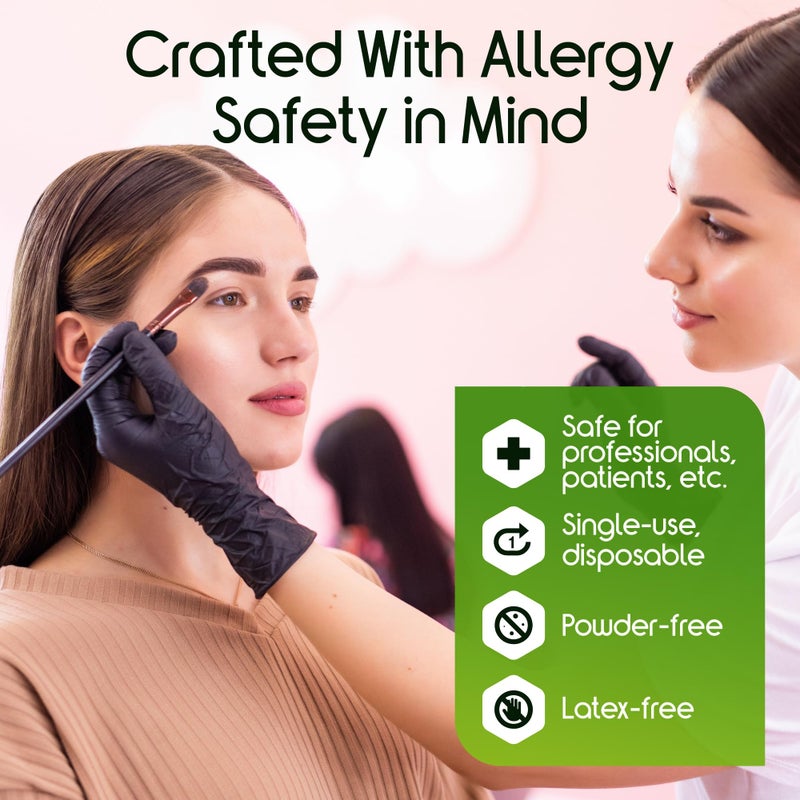 Inspire Black Nitrile Gloves HEAVY DUTY 6 Mil Nitrile Chemical Resistant Medical Cooking Cleaning Disposable Black Gloves (Black Nitrile Box Of 100, Large) - Image 4