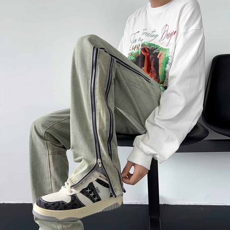 Unisex Classic Denim Jeans Loose Fit Daily Outdoor Wear - Image 2