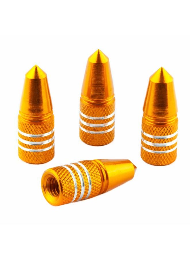 Bike Bits Presta Valve Caps - Use On Presta/French Valves (4 Pack) (Gold, Rocket) - Image 1