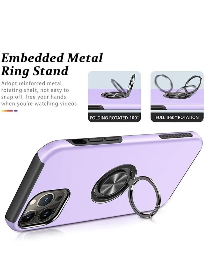 X-level iPhone 15 Pro Case Cover With Finger Ring Military Grade Metal Stand Kickstand [Support Magnetic Car Holder] Phone Comfortable Hold Feeling Anti-scratch Shockproof Back Cover For iPhone 15 Pro  - Image 4