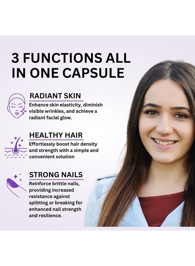 VITBOOST Biotin with Collagen and Keratin – 25000 mcg, 60 Capsule - Image 4