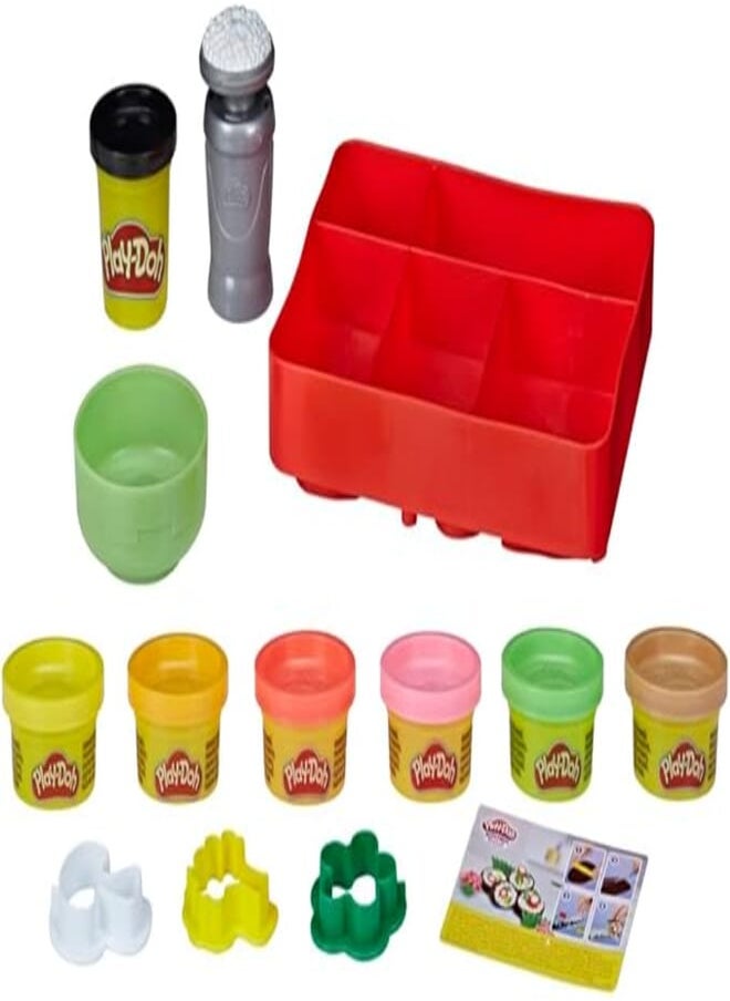 Play-Doh Play-Doh Kitchen Creations Sushi Play Food Set for Kids 3 Years and Up with Bento Box and 9 Non-Toxic Cans, E79155L0 