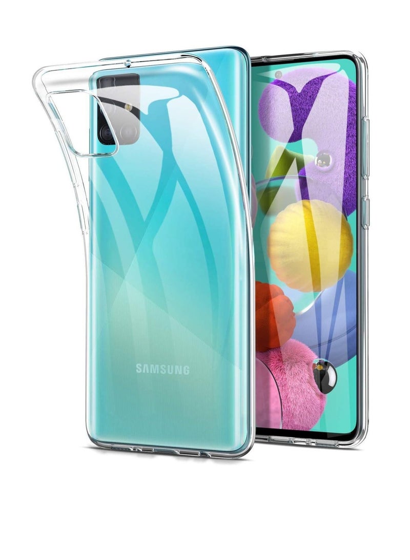 تين تك جراب حماية شفاف لموبايل سامسونج A51 /  Samsung A51من البولي يوريثين المقاوم للحرارة مضاد للخدوش من تين تك - شفاف - Image 1