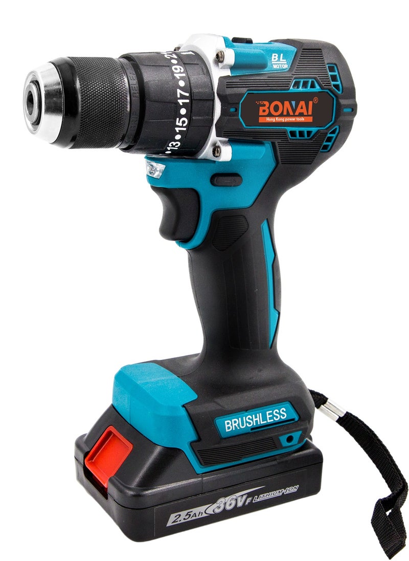 BONAI - BONAI 36V Cordless Drill Set with 6 Bits, Flexible Extender, Car Polisher Attachment, Cutter, and More - Unleash Precision and Power in Every Project! - Image 1