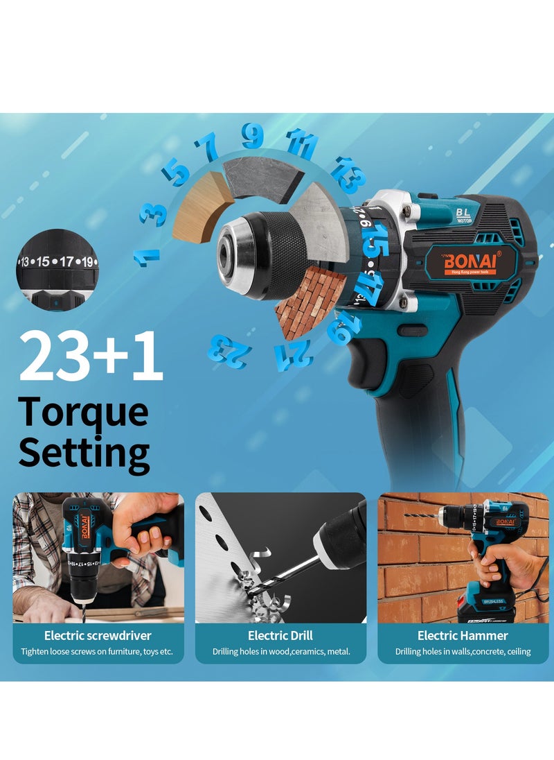 BONAI - BONAI 36V Cordless Drill Set with 6 Bits, Flexible Extender, Car Polisher Attachment, Cutter, and More - Unleash Precision and Power in Every Project! - Image 1