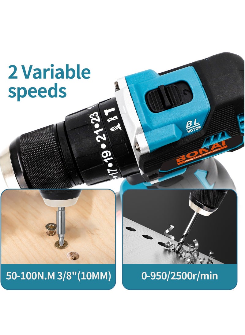 BONAI - BONAI 36V Cordless Drill Set with 6 Bits, Flexible Extender, Car Polisher Attachment, Cutter, and More - Unleash Precision and Power in Every Project! - Image 1