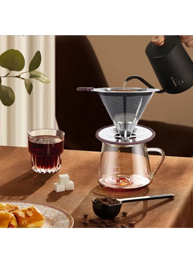 هومستر مرشح القهوة الدائم من الفولاذ المقاوم للصدأ، كأس ترشيح قابل لإعادة الاستخدام بدون ورق، مناسب للتحضير اليدوي، سهل التنظيف وصديق للبيئة - Image 4