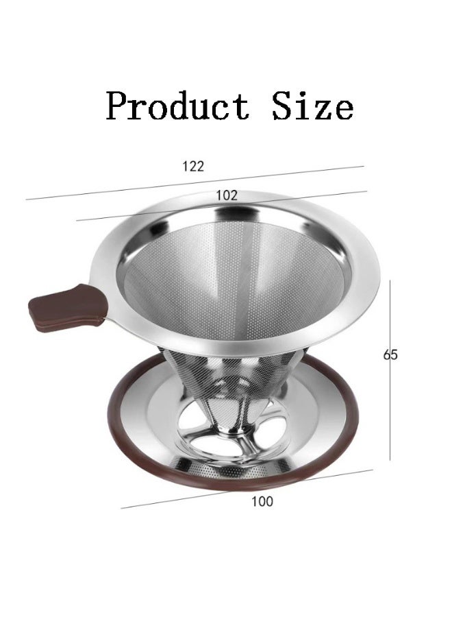 هومستر مرشح القهوة الدائم من الفولاذ المقاوم للصدأ، كأس ترشيح قابل لإعادة الاستخدام بدون ورق، مناسب للتحضير اليدوي، سهل التنظيف وصديق للبيئة - Image 5